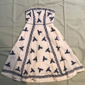 Strapless spring midi dress